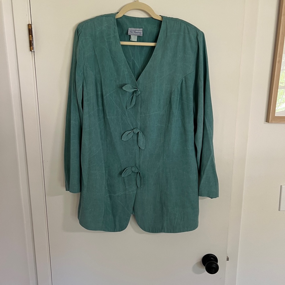 Vintage teal button up top